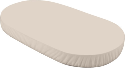 Waldin - bawełniane prześcieradło do łóżeczka owalnego 7w1 | Duży 73x122 Champagne