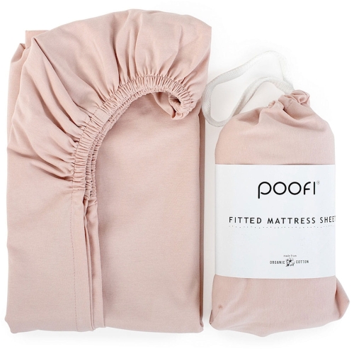 Poofi - prześcieradło z gumką, 70x140 | Pudrowy