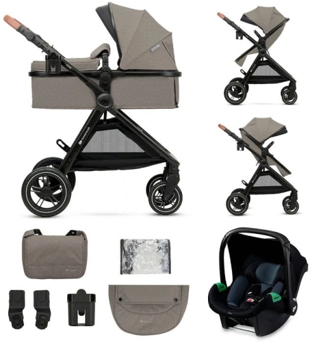 Kinderkraft Esme - wózek dziecięcy 3w1, zestaw z fotelikiem MINK PRO | Sand Beige