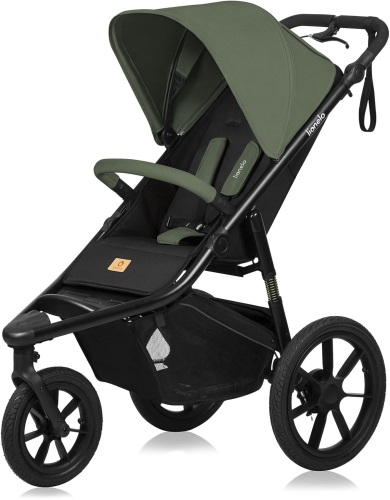 Lionelo Azura - uniwersalny trójkołowy wózek spacerowy z kołami pompowanymi | Green Forest