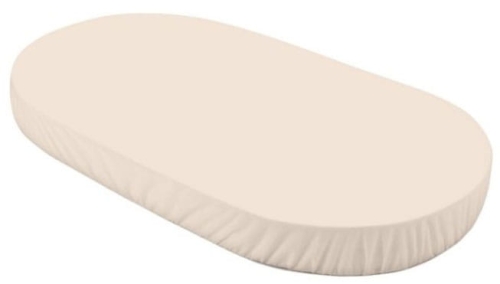 Waldin - bawełniane prześcieradło do łóżeczka owalnego 7w1 | Duży 73x122 Beige
