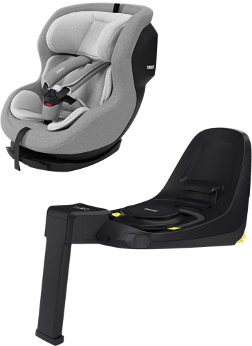 Thule Elm - obrotowy fotelik samochodowy 67-105 cm ~0-18 kg , zestaw z bazą Thule Alfi | Light Gray
