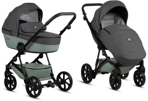 Tutis Viva 5+ - wielofunkcyjny wózek dziecięcy, zestaw 2w1 z opcją 3w1 | 039 Sage