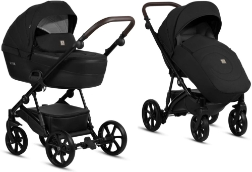 Tutis Viva 5+ - wielofunkcyjny wózek dziecięcy, zestaw 2w1 z opcją 3w1 | 070 Caviar