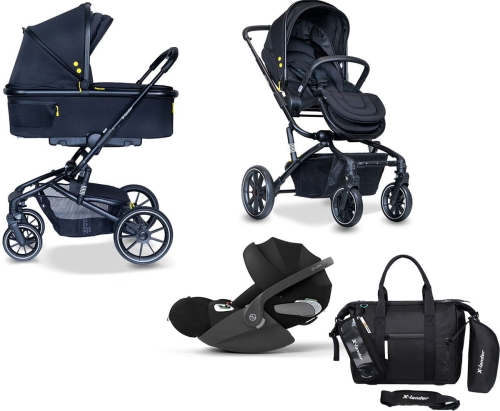 X-Lander Cruiser - wielofunkcyjny wózek dziecięcy 3w1, zestaw z fotelikiem Cybex Cloud T i-Size | Black