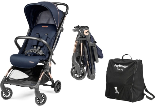 PegPerego Volo - lekki, kompaktowy wózek spacerowy do samolotu | Blue Shine