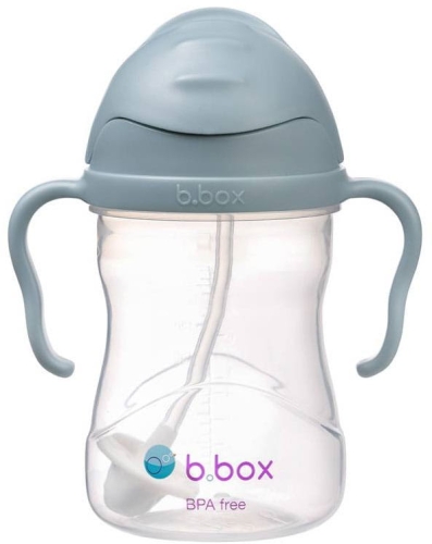 b.box - bidon ze słomką  i obciążnikiem 240 ml | Błękitny