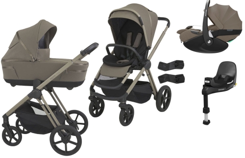 Espiro Miloo - wielofunkcyjny wózek dziecięcy, zestaw 4w1 z fotelikiem Maxi Cosi Pebble 360 PRO 2 i bazą | 109 Charming Touch