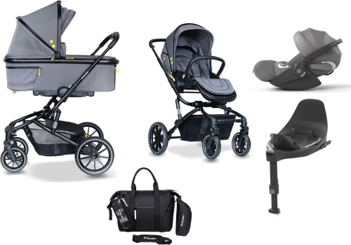 X-Lander Cruiser - wielofunkcyjny wózek dziecięcy 4w1, zestaw z fotelikiem Cybex Cloud T i-Size i bazą | Grey
