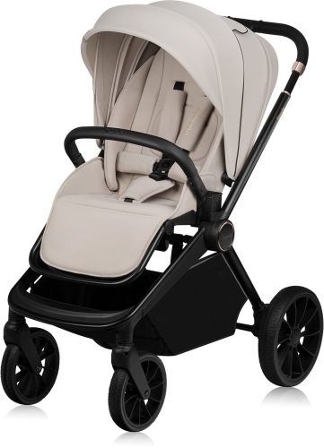 Lionelo Mika Plus - wózek spacerowy z dużymi kołami | Beige Sand