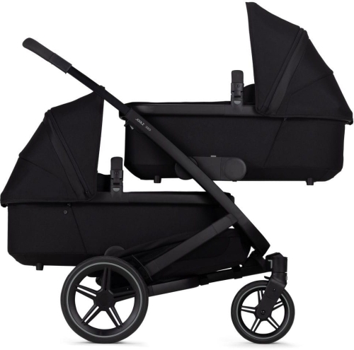 Joolz Geo 3 Twin - wielofunkcyjny wózek głęboko-spacerowy dla bliźniąt, zestaw 2w1 | Space Black