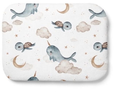 Waldin - poduszka bambusowa z wypełnieniem | Wieloryb Biały 40x30 cm