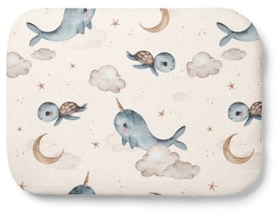 Waldin - poduszka bambusowa z wypełnieniem | Wieloryb Kremowy 40x30 cm