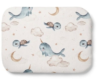 Waldin - poduszka bambusowa z wypełnieniem | Wieloryb Chłodny Jasny Beż 40x30 cm