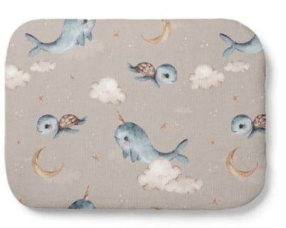 Waldin - poduszka bambusowa z wypełnieniem | Wieloryb Ciemny Beż 40x30 cm