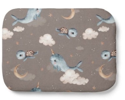 Waldin - poduszka bambusowa z wypełnieniem | Wieloryb Brązowy 40x30 cm