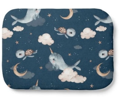 Waldin - poduszka bambusowa z wypełnieniem | Wieloryb Granatowy 40x30 cm 