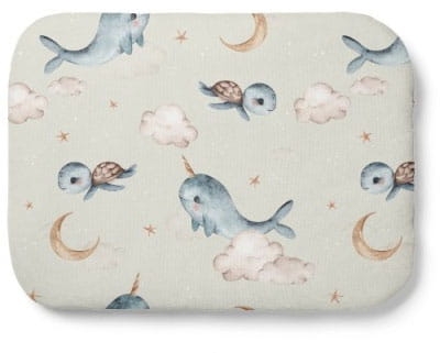 Waldin - poduszka bambusowa z wypełnieniem | Wieloryb Oliwka 40x30 cm