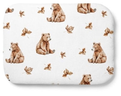 Waldin - poduszka bambusowa z wypełnieniem | Niedźwiadki Biały 40x30 cm