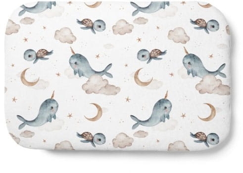 Waldin - poduszka bambusowa z wypełnieniem | Wieloryb Biały 60x40 cm