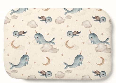 Waldin - poduszka bambusowa z wypełnieniem | Wieloryb Kremowy 60x40 cm