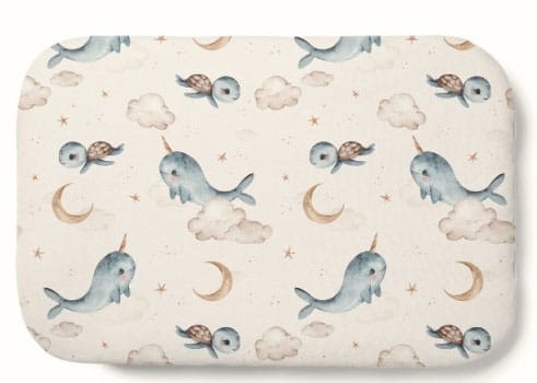 Waldin - poduszka bambusowa z wypełnieniem | Wieloryb Beżowy 60x40 cm