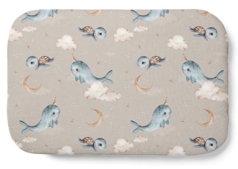 Waldin - poduszka bambusowa z wypełnieniem | Wieloryb Ciemny Beż 60x40 cm