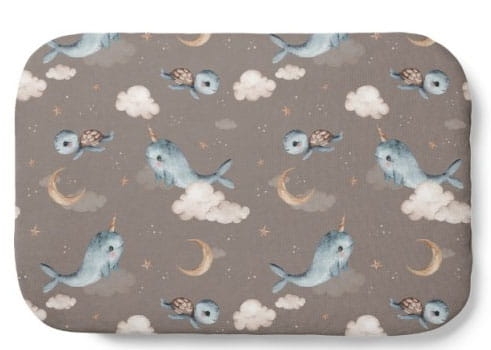 Waldin - poduszka bambusowa z wypełnieniem | Wieloryb Brązowy 60x40 cm