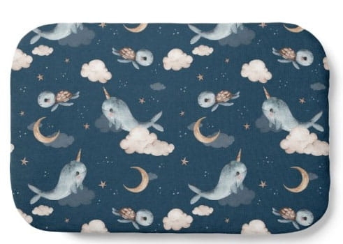 Waldin - poduszka bambusowa z wypełnieniem | Wieloryb Granatowy 60x40 cm