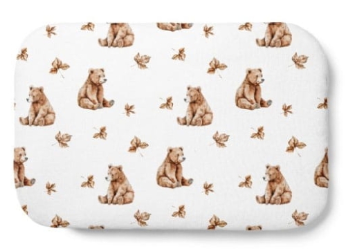 Waldin - poduszka bambusowa z wypełnieniem | Niedźwiadki Biała 60x40 cm 