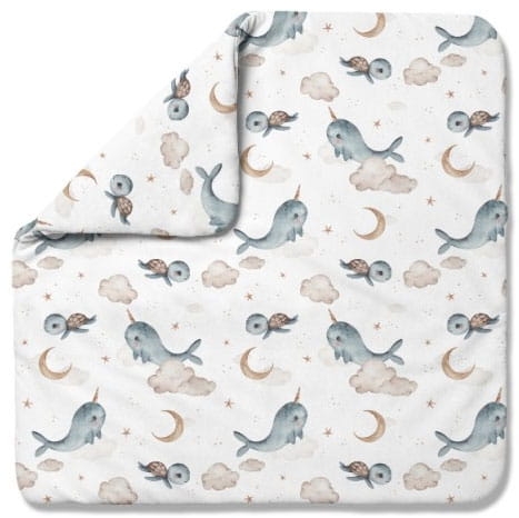 Waldin - kołdra bambusowa 2w1 | XS Wieloryb Biały 75x75 cm