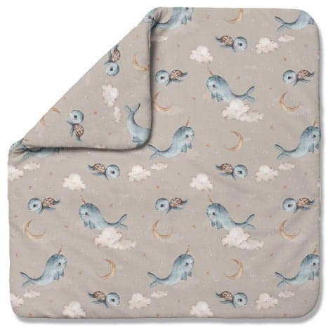 Waldin - kołdra bambusowa 2w1 | XS Wieloryb Ciemny Beż 75x75 cm