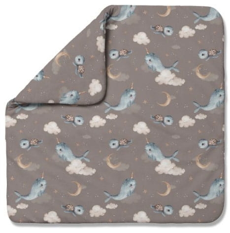Waldin - kołdra bambusowa 2w1 | XS Wieloryb Brązowy 75x75 cm