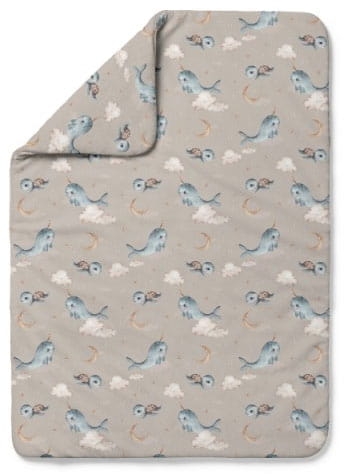Waldin - kołdra bambusowa | M Wieloryb Ciemny Beżowy 120x90 cm