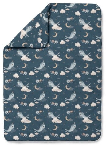 Waldin - kołdra bambusowa | L Wieloryb Granatowy 135x100 cm