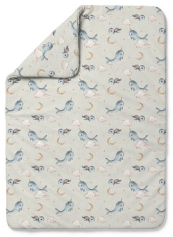 Waldin - kołdra bambusowa | L Wieloryb Oliwkowy 135x100 cm