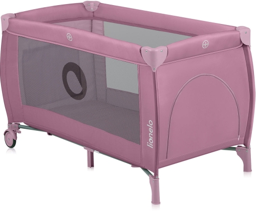 Lionelo Stefi PLUS - łóżeczko turystyczne z materacem | Pink Magnolia
