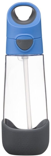 b.box - tritanowa butelka sportowa ze słomką, 600 ml | Blue Slate