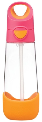 b.box - tritanowa butelka sportowa ze słomką, 600 ml | Strawberry Shake
