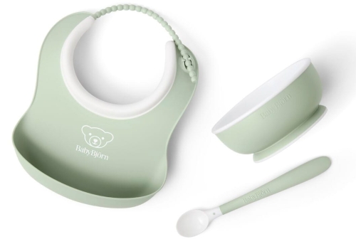 BabyBjorn Baby Feeding Set - zestaw do karmienia, 3szt | Powder Green