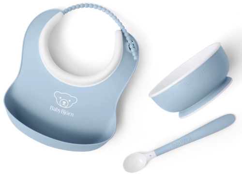 BabyBjorn Baby Feeding Set - zestaw do karmienia, 3szt | Powder Blue