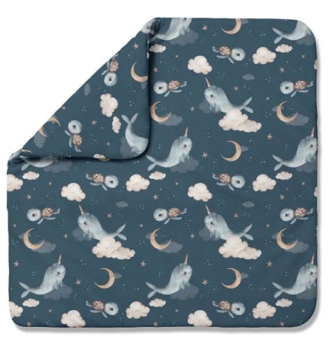 Waldin - kołdra bambusowa 2w1 | XS Wieloryb Granatowy 75x75 cm