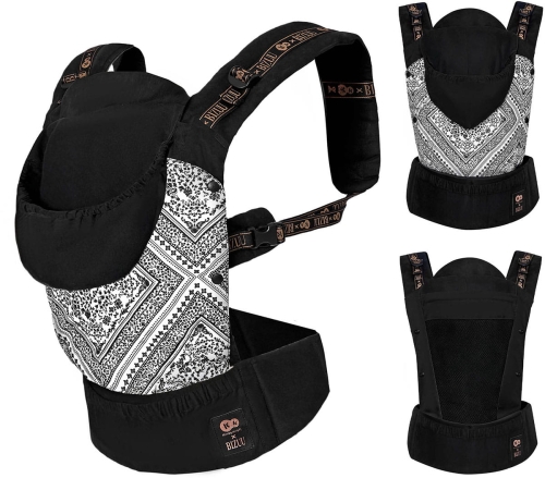 Kinderkraft Huggy - ergonomiczne nosidełko dziecięce | Kinderkraft x Bizuu Lunar Black