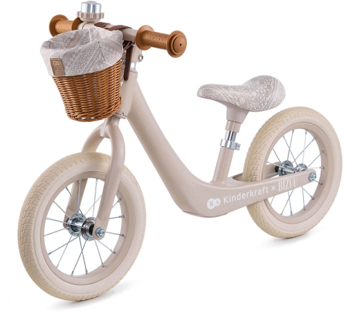 Kinderkraft Rapid 2 - lekki rowerek biegowy z koszykiem | Kinderkraft x Bizuu Whisper Dune