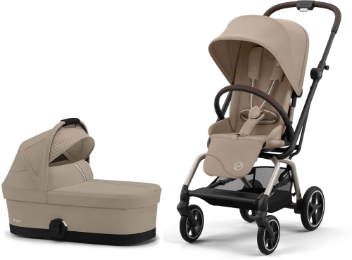 Cybex Eezy S Twist + 2 - obrotowy wózek spacerowy, zestaw 2w1 z gondolą | TPE Almond Beige