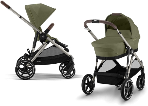 Cybex Gazelle S 2.0 - wózek wielofunkcyjny, zestaw 2w1 dla jednego dziecka | TPE Moss Green