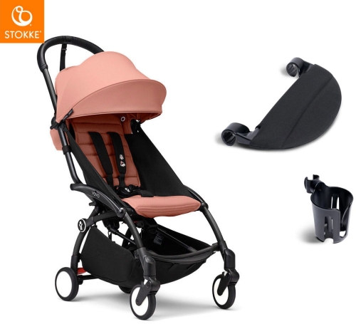 Stokke YOYO 3 -  kompaktowy wózek spacerowy dla dziecka, zestaw z akcesoriami | Ginger / Black