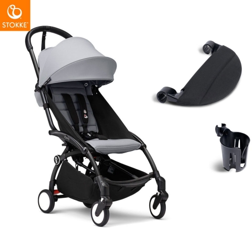 Stokke YOYO 3 -  kompaktowy wózek spacerowy dla dziecka, zestaw z akcesoriami | Stone / Black