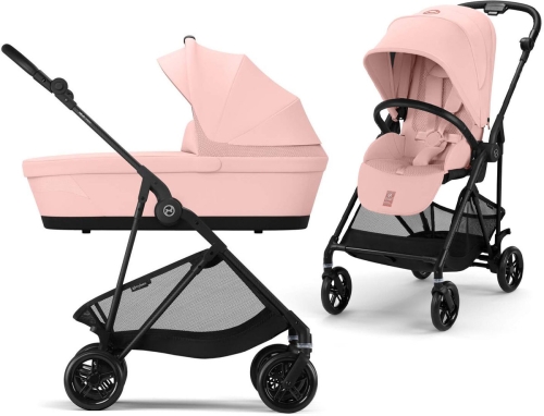 Cybex Melio 3.0 - lekki wózek spacerowy, zestaw 2w1 z gondolą | CARBON Candy Pink