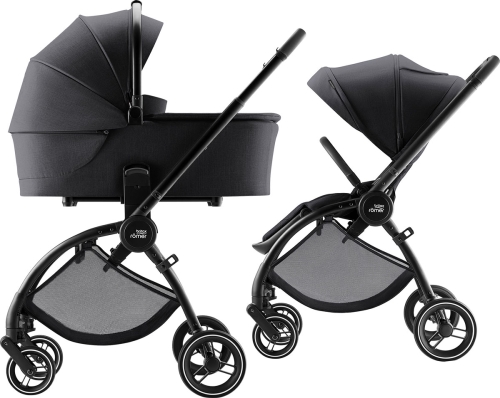 Britax Romer Rio - wózek głęboko-spacerowy, wózek dziecięcy 2w1 | Style Carbon Black